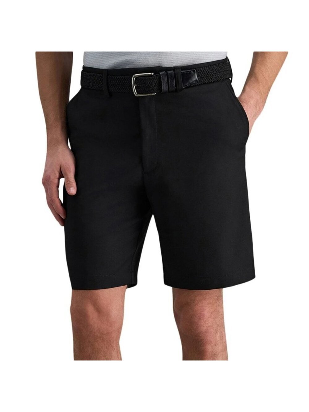 NWT Haggar Men's 40 Black Performance Shorts 8.5 Inseam Stretch Fabric